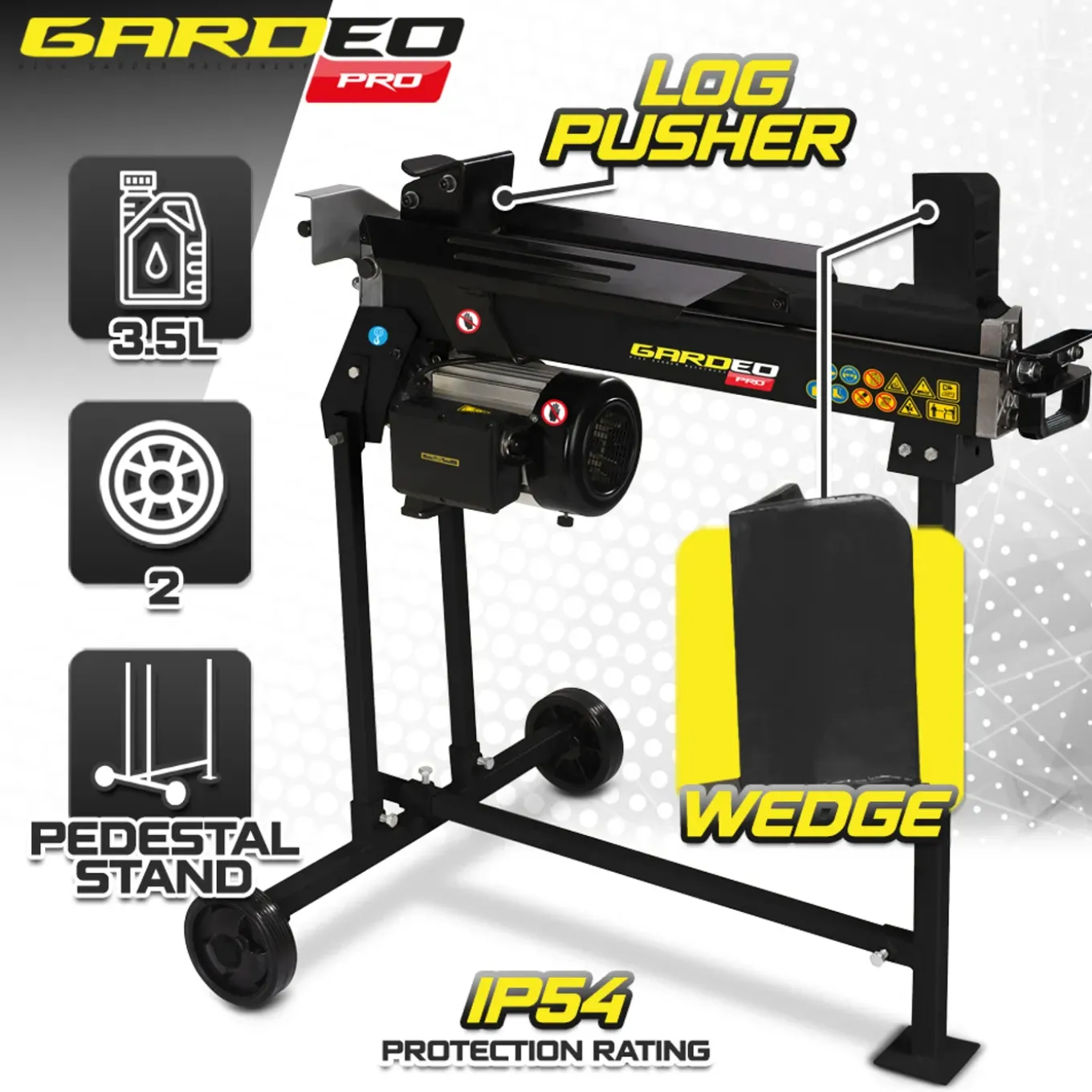 Gardeo Pro - Horizontale Houtkliever 2200 W - 6 Ton Op Poten.