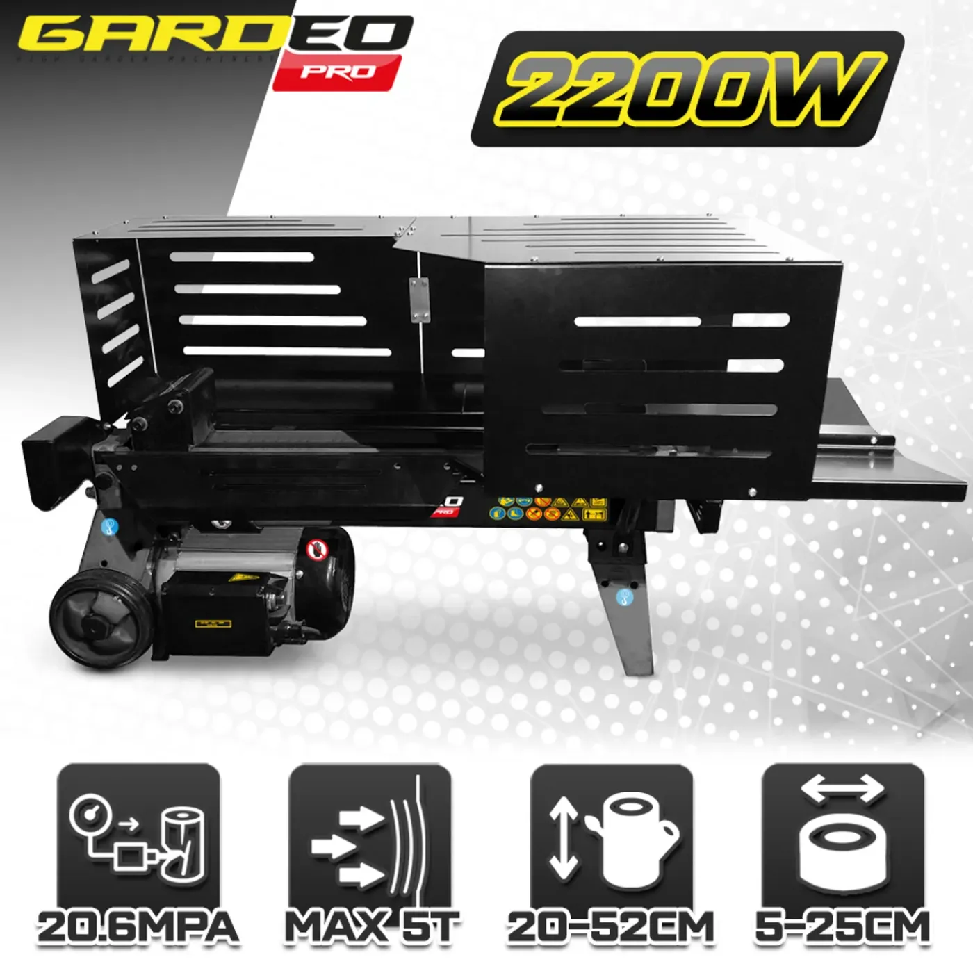 Gardeo Pro - Horizontale Houtkliever 2200 W 5 Ton