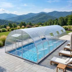 Garten Dream - Zwembad Overkapping - Nero - 5x10m - Verzinkt Staal - 4mm Polycarbonaat