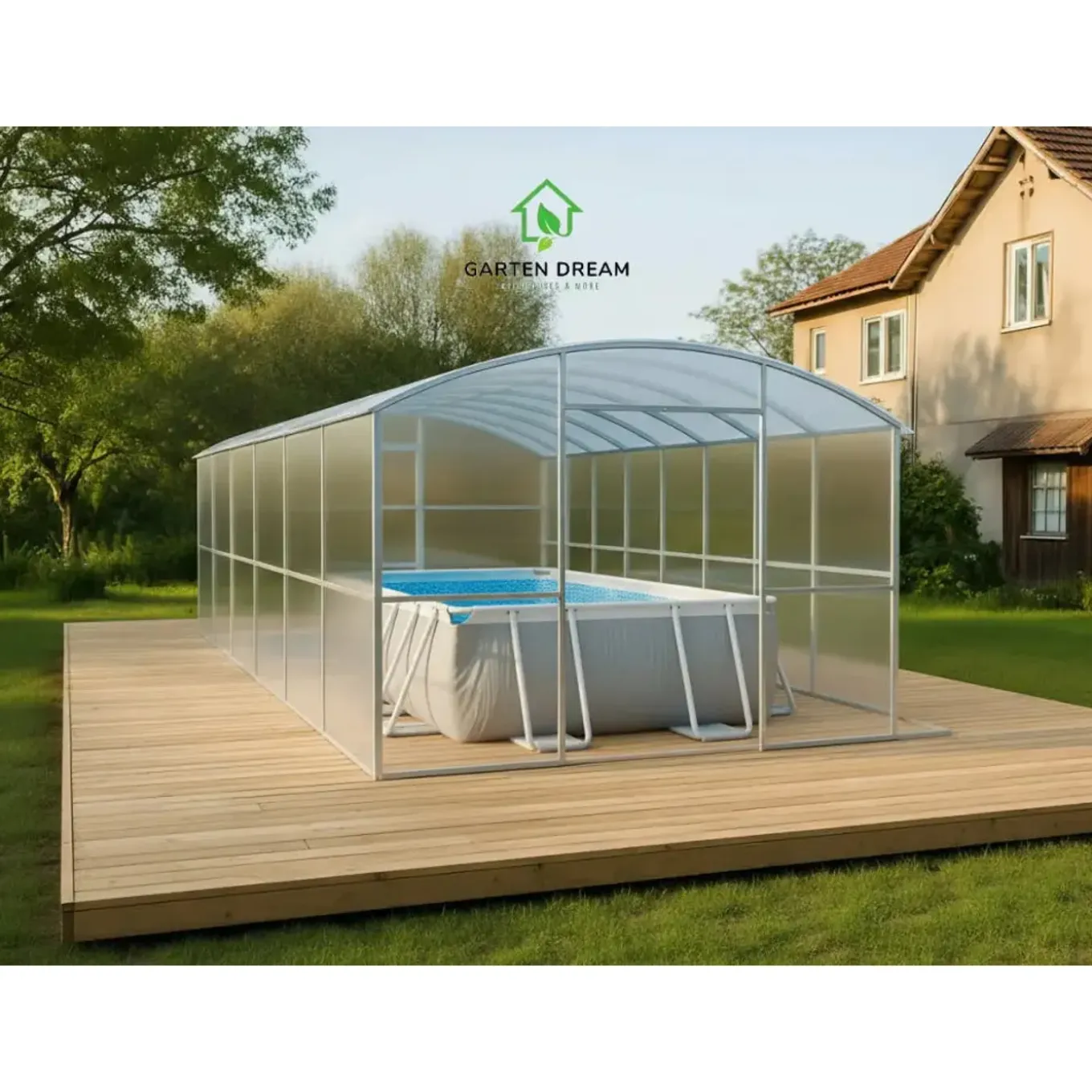Garten Dream - Zwembad Overkapping - Laguna - 3x4m - Verzinkt Staal - 4mm Polycarbonaat