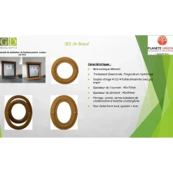 Gd Menuiseries - Oeil De Boeuf Hout H80 X L80 Ribbentafel