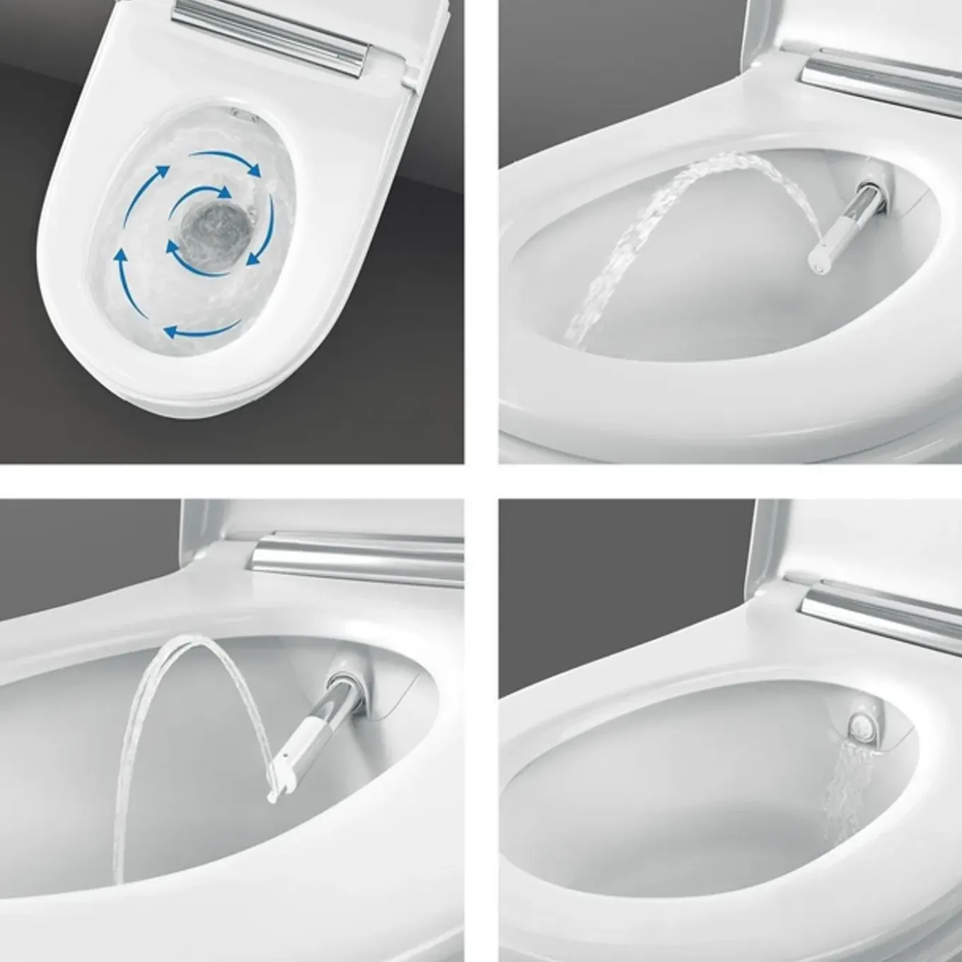 Geberit Aquaclean Sela Douche-wc – Oriëntatielicht & Ladydouche – Wit, Designafdekking Chroom