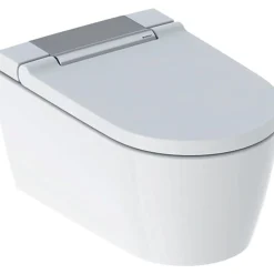 Geberit Aquaclean Sela Douche-wc – Oriëntatielicht & Ladydouche – Wit, Designafdekking Chroom