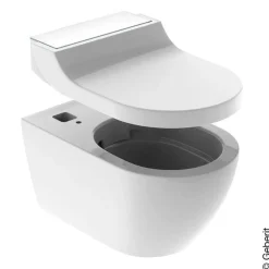 Geberit Aquaclean Tuma Comfort Douche-wc – Verwarmde Zitting & Föhn – Wit, Designafdekking Wit Glas