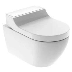 Geberit Aquaclean Tuma Comfort Douche-wc – Verwarmde Zitting & Föhn – Wit, Designafdekking Wit Glas