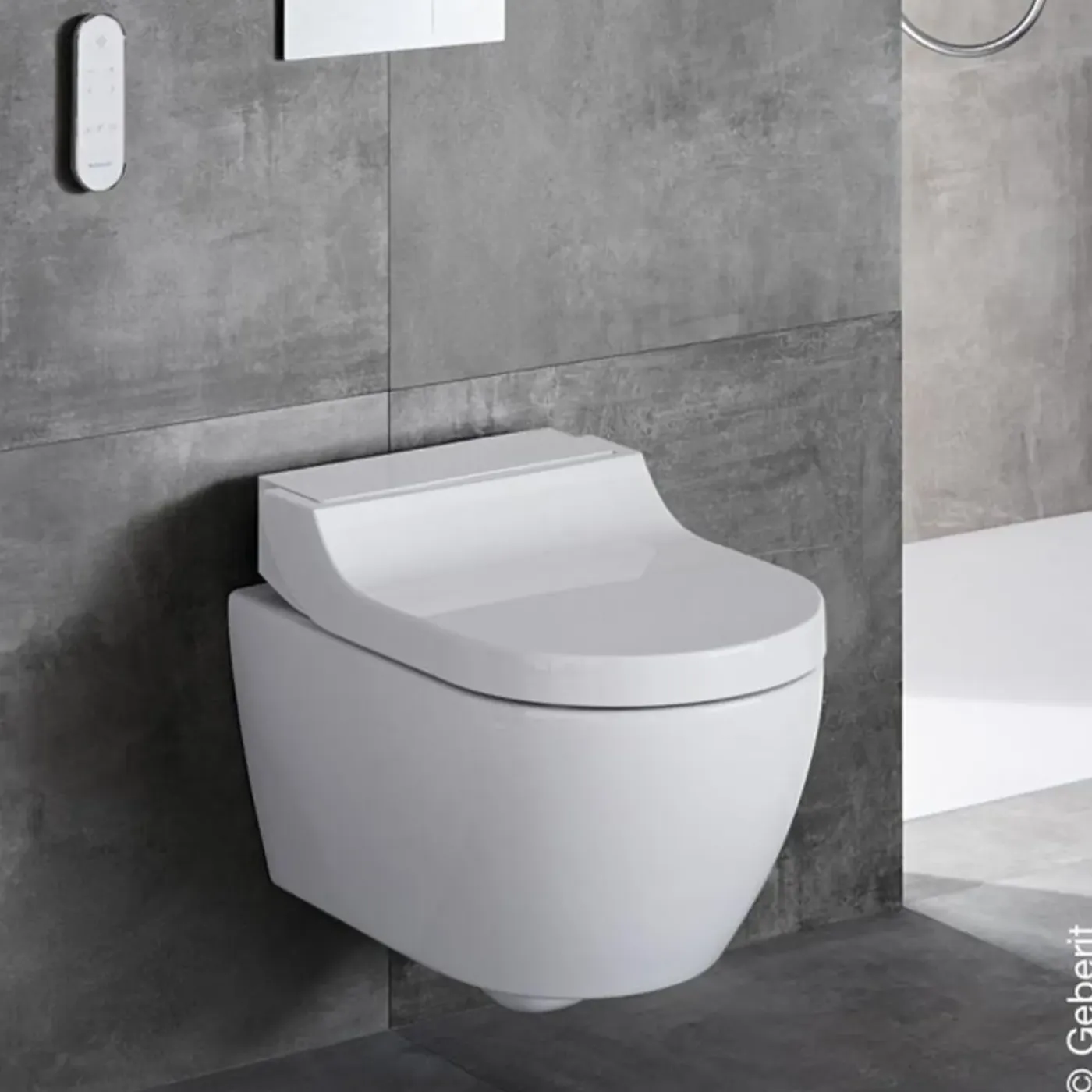 Geberit Aquaclean Tuma Comfort Douche-wc – Verwarmde Zitting & Föhn – Wit, Designafdekking Wit Glas