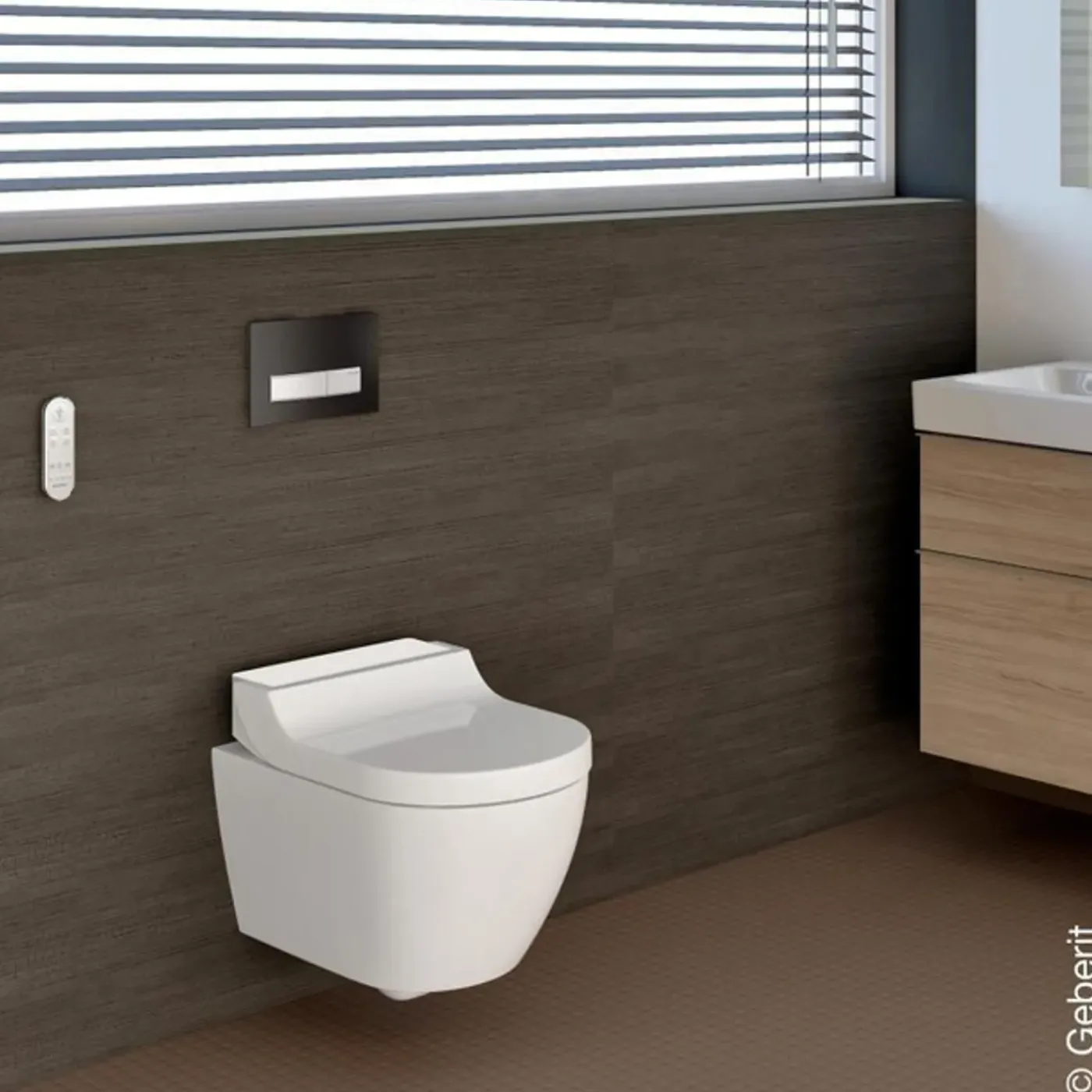 Geberit Aquaclean Tuma Comfort Douche-wc – Verwarmde Zitting & Föhn – Wit, Designafdekking Wit Glas
