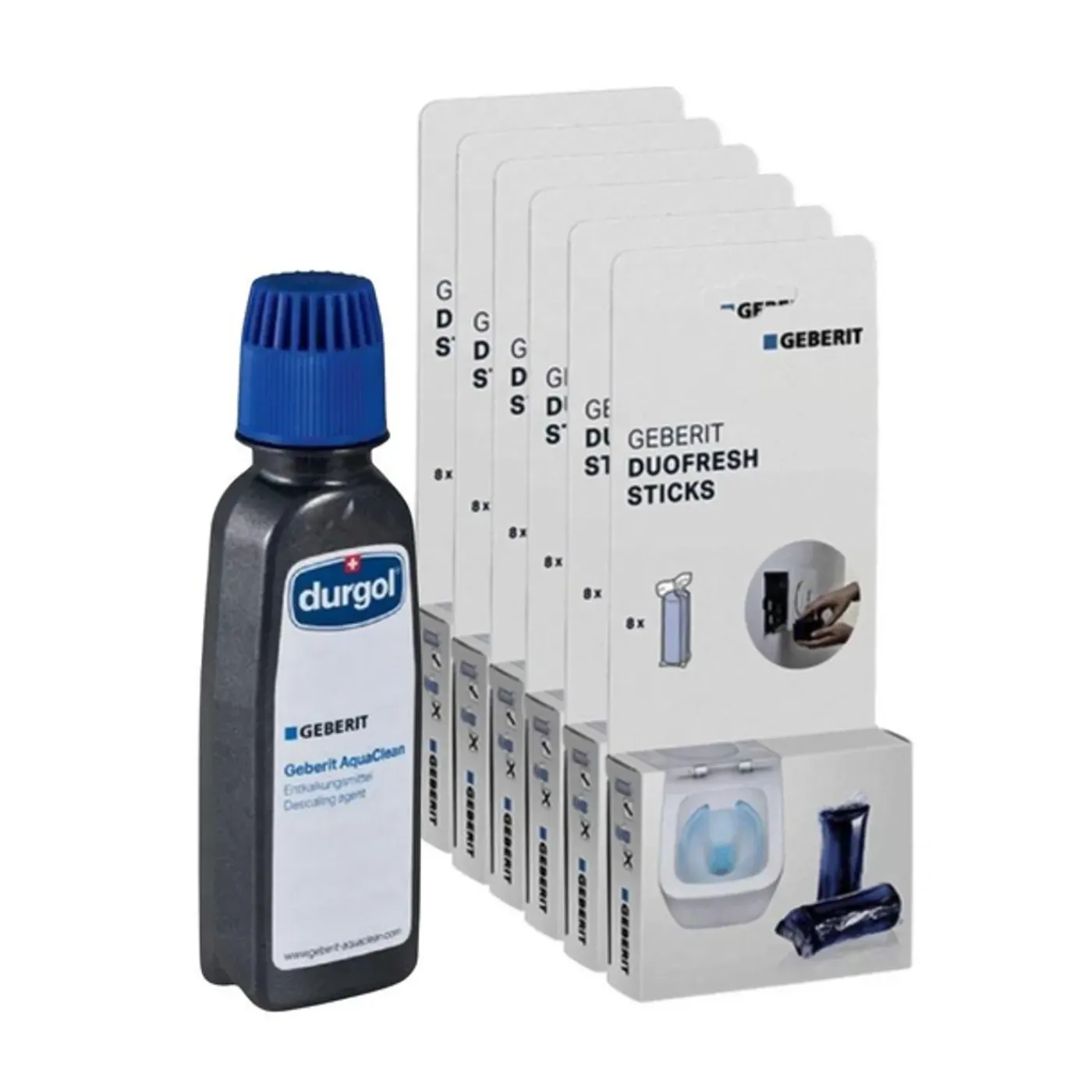 Geberit Aquaclean Voordeelpakket - Inclusief Duofresh Sticks - 48 Stuks & - 1 Fles Aquaclean