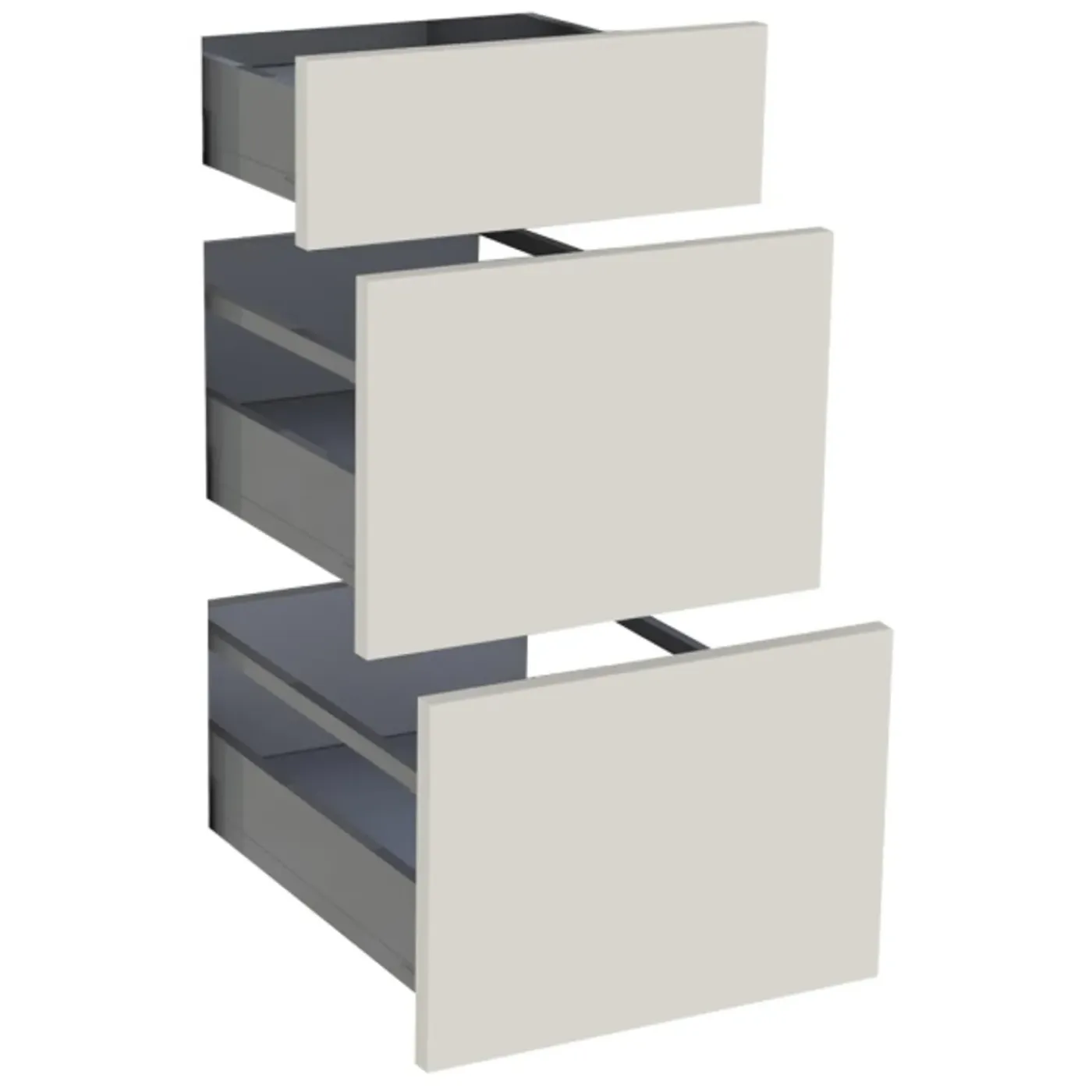 Overig Geheel van 1 lade + 2 korflades keukenkast Modulo Lina Linnen 40 x72 cm