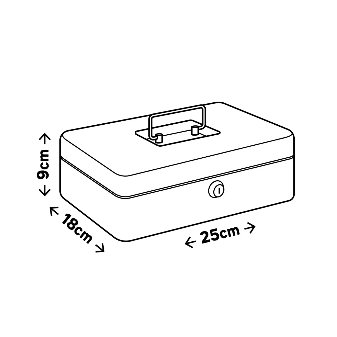 Geldkist 10359190 - met sleutelslot - 6 opbergvakken - 25x18x9cm