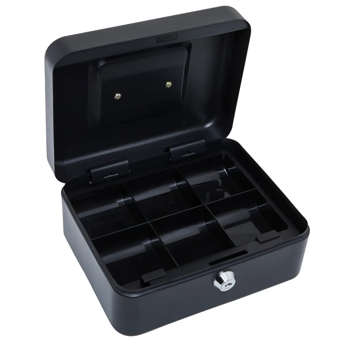 Geldkist 10359190 - met sleutelslot - 6 opbergvakken - 25x18x9cm