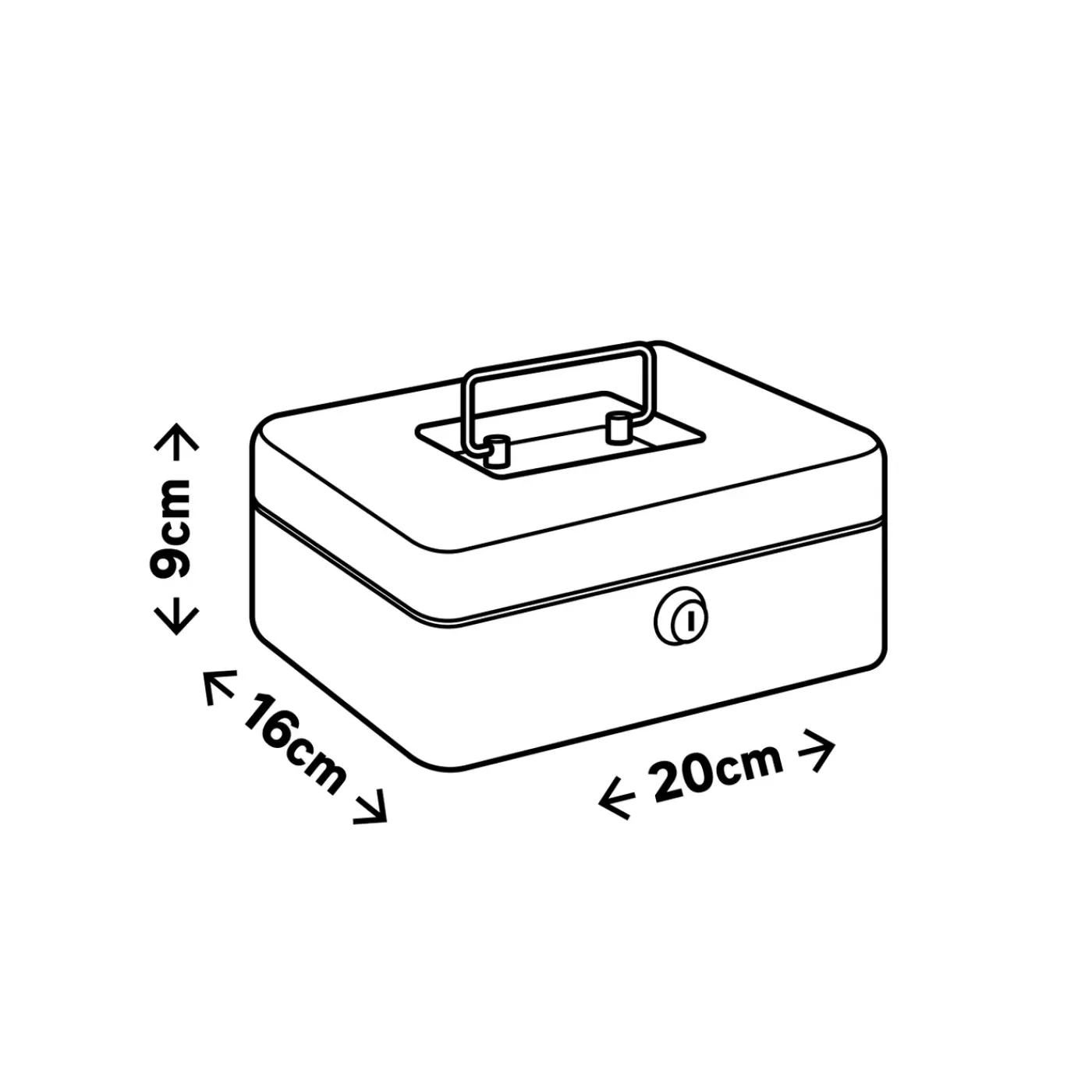 Overig Geldkist 10359189 - met sleutelslot - 6 Vakken Gelddoos, Klein Formaat - 20x16x9cm