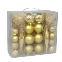 Gerimport Kerstballen En Ornamenten -56x - Goud Kunststof
