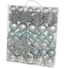 Gerimport Kerstballen - Ster Piek - 57x - Zilver/blauw
