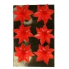 Gerimport Kerstboom Bloemen Op Clip - 6x - Rood - Kunststof