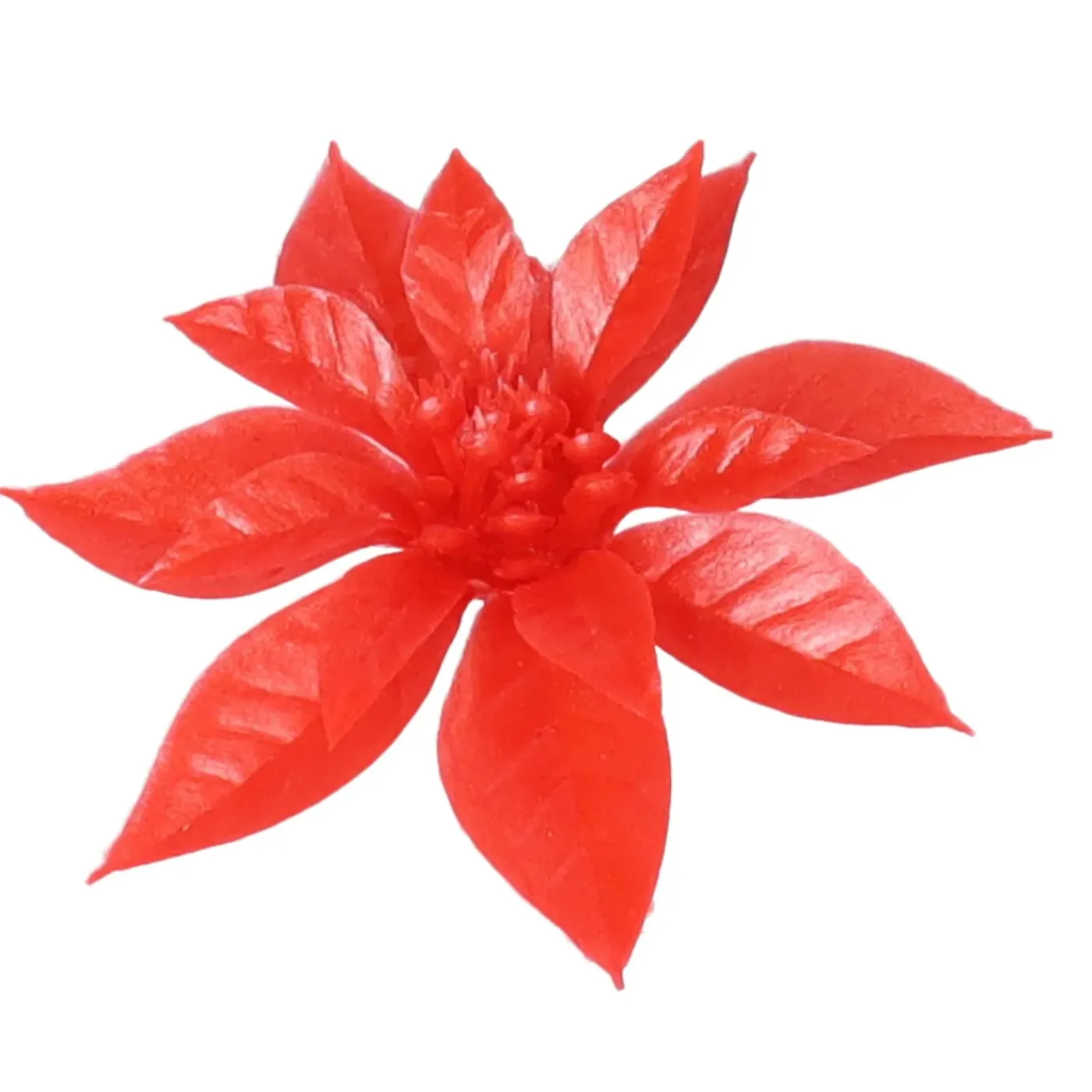 Gerimport Kerstboom Bloemen Op Clip - 6x - Rood - Kunststof