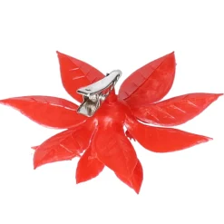 Gerimport Kerstboom Bloemen Op Clip - 6x - Rood - Kunststof