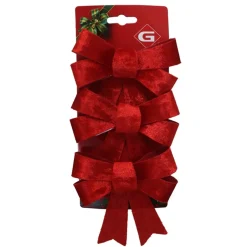 Gerimport Kerststrikken -3x - Velvet Rood - 10x13 Cm