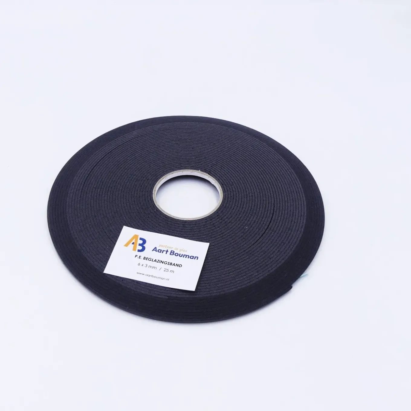 Glasband 6 x 3mm antraciet - rol 25m