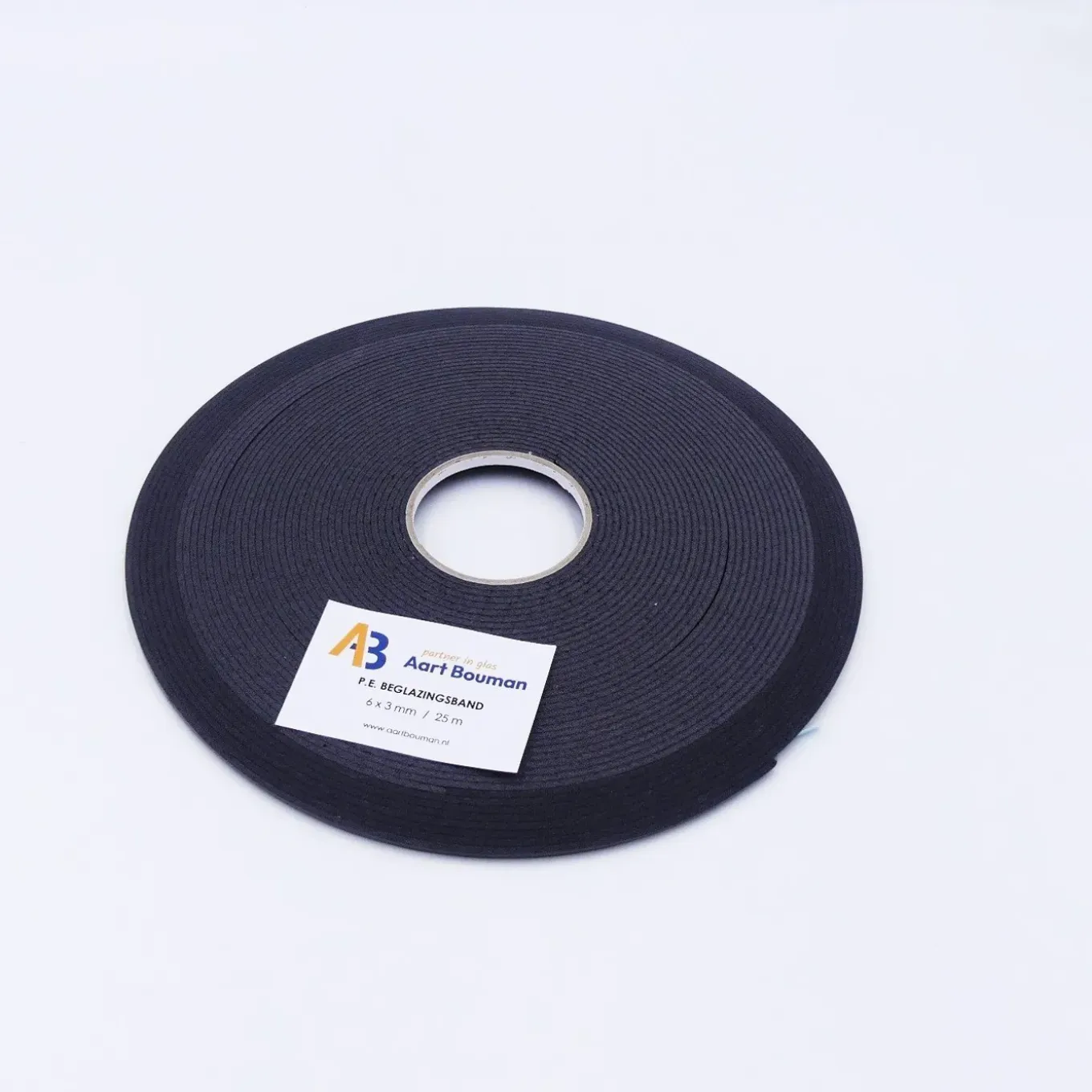 Glasband 6 x 3mm antraciet - rol 25m
