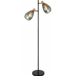 Globo Vloerlamp Fanni metaal zwart 2x E27