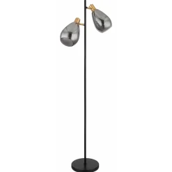 Globo Vloerlamp Fanni metaal zwart 2x E27
