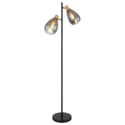 Globo Vloerlamp Fanni metaal zwart 2x E27