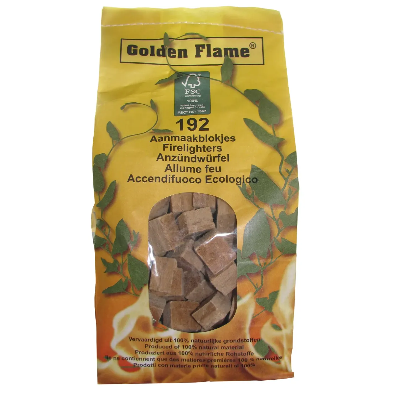 Golden flame aanmaakblokjes 192 stuks