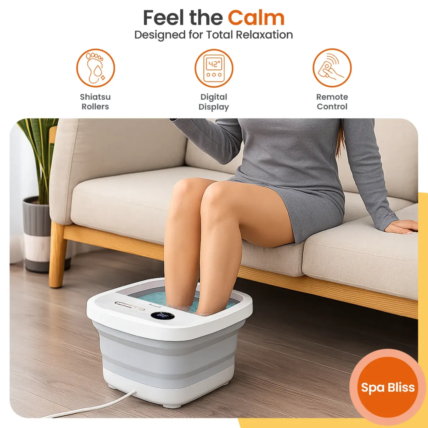 Goliving Automatische Voetenbad - Voetmassage Apparaat - Inklapbaar