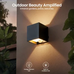 Goliving Buitenlamp Met Bewegingssensor – Wandlamp Zwart – Industrieel – Waterdichte Led