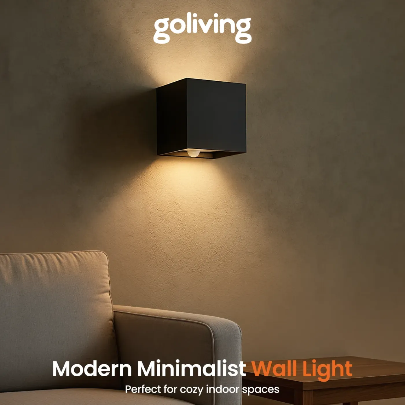 Goliving Buitenlamp Met Bewegingssensor – Wandlamp Zwart – Industrieel – Waterdichte Led