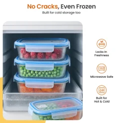 Goliving Glazen Meal Prep Bakjes - Set Van 5 Vershoudbakjes - 1l