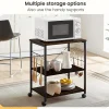 Goliving Keukentrolley - Keukenkast - Keukenrek - Serveerwagen - 60x40x89 - Zwart Hout