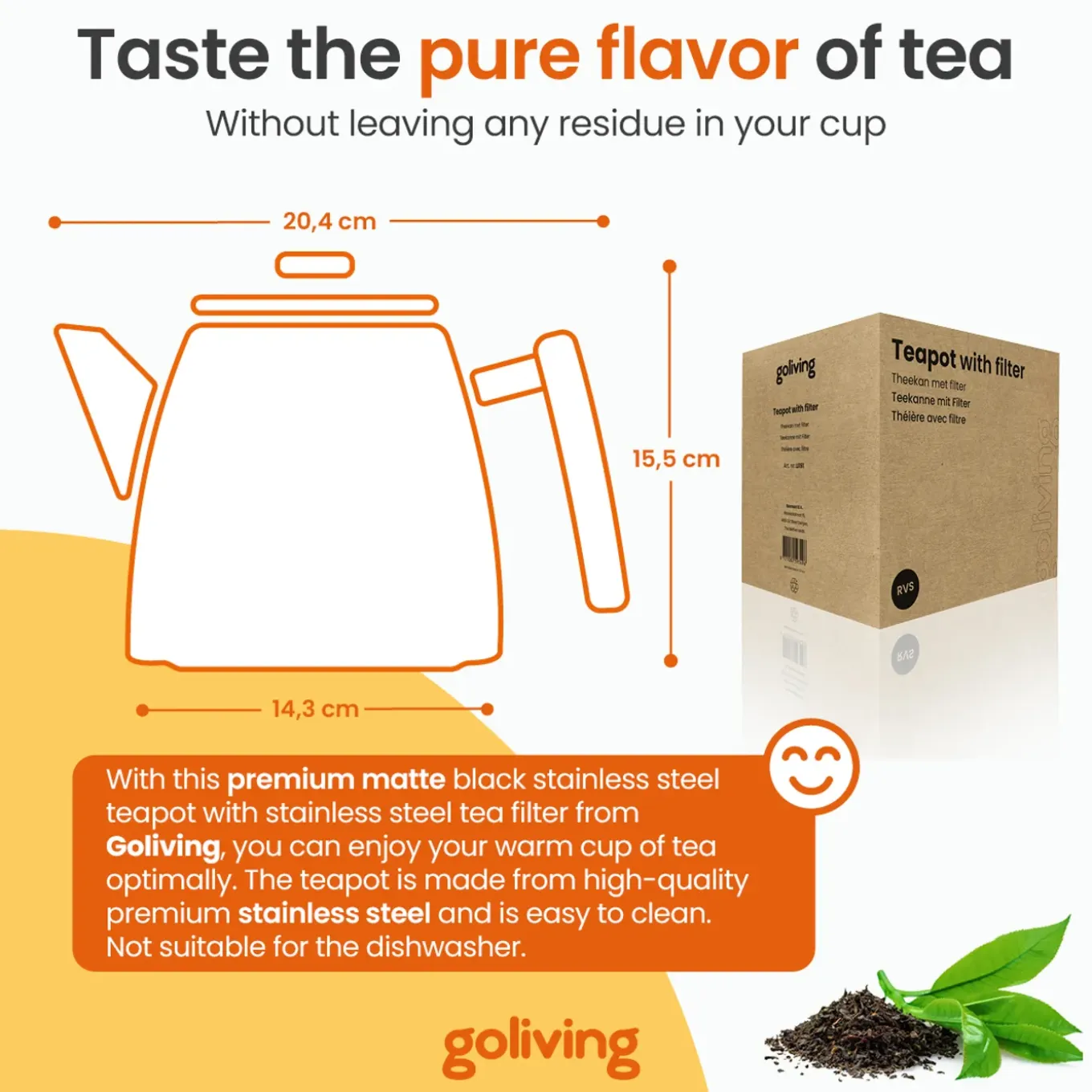 Goliving Theekan Met Filter - 1 Liter