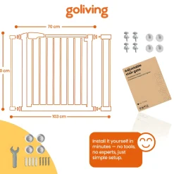 Goliving Traphekje Zonder Boren - Klembevestiging - Uitbreidbaar - Metaal - 75 T/m 103 - Wit