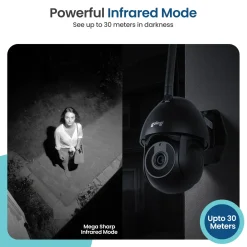 Gologi Superior Outdoorcamera - Buiten Camera - Nachtzicht - Beveiligingscamera - 3mp - Wifi - Zwart