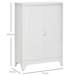 4Goodz Archiefkast Metaal Met Magnetische Deur 33x75x110 Cm - Wit