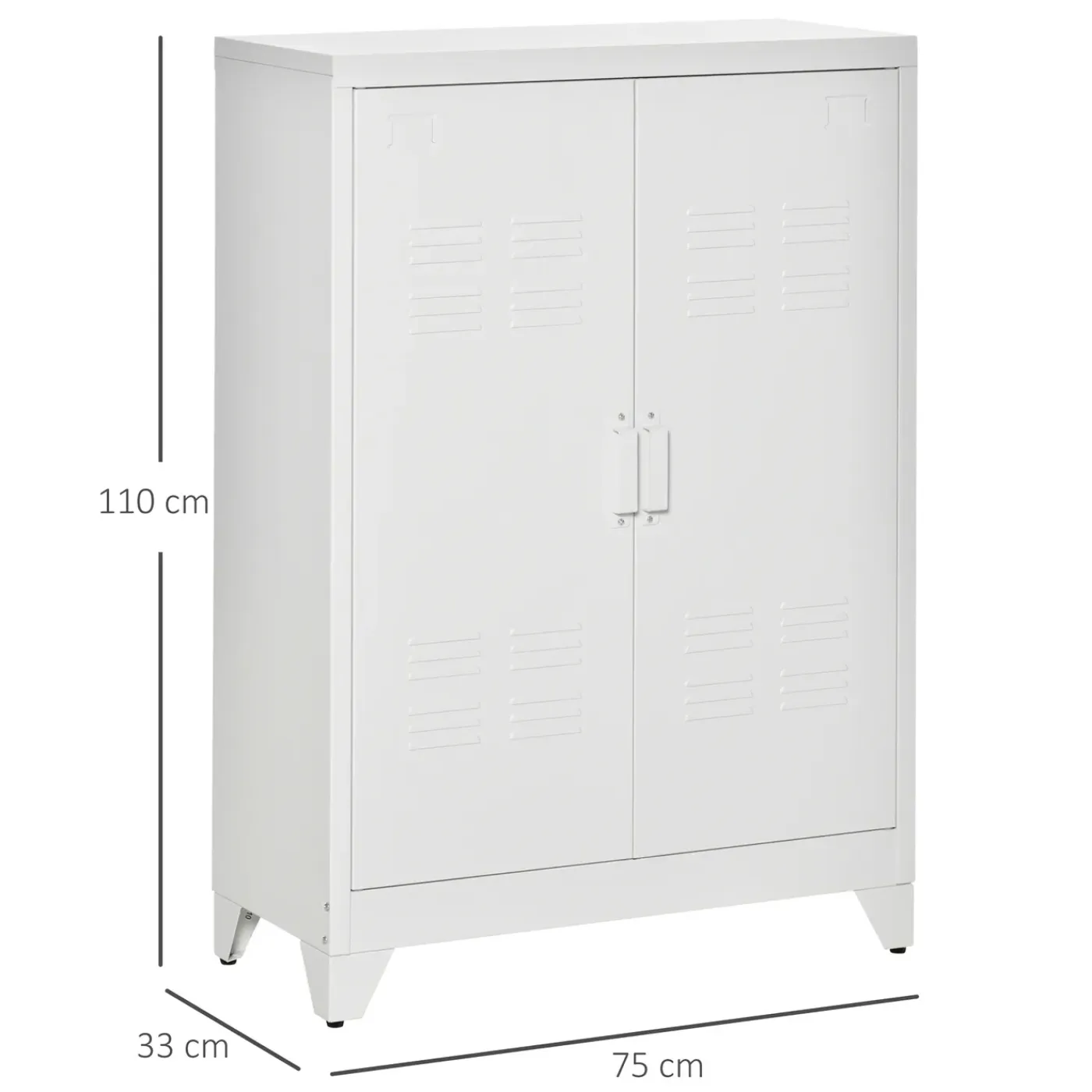 4Goodz Archiefkast Metaal Met Magnetische Deur 33x75x110 Cm - Wit