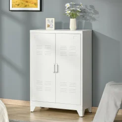 4Goodz Archiefkast Metaal Met Magnetische Deur 33x75x110 Cm - Wit