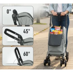 4goodz Boodschappentrolley Met Koelvak - 46 Liter - Grijs