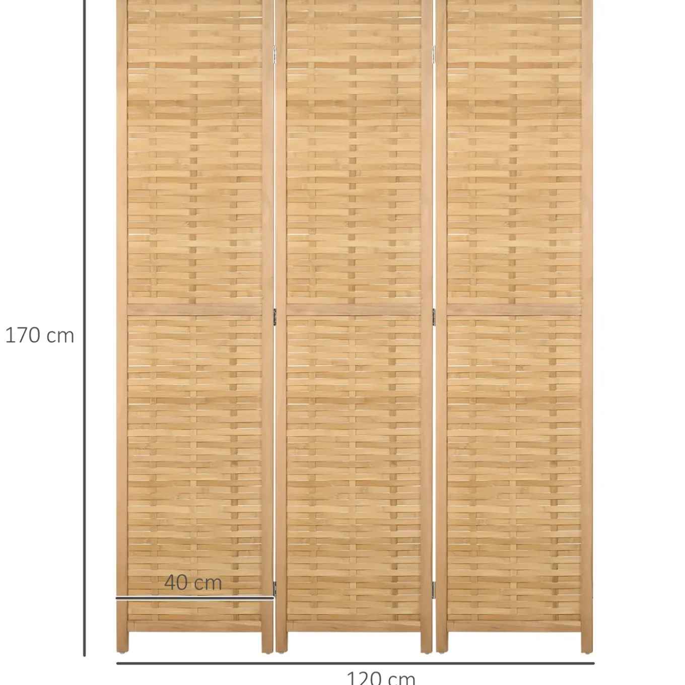 4goodz 3-delige Kamerscherm Opvouwbaar - Roomdivider Bamboe - Bruin