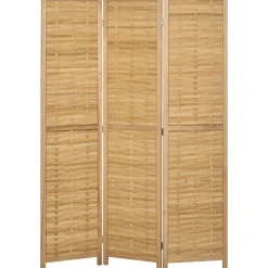 4goodz 3-delige Kamerscherm Opvouwbaar - Roomdivider Bamboe - Bruin