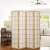 4goodz 4-delige Kamerscherm Opvouwbaar - Roomdivider Met Houten Frame