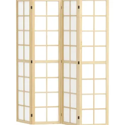 4goodz 4-delige Kamerscherm Opvouwbaar - Roomdivider Met Houten Frame