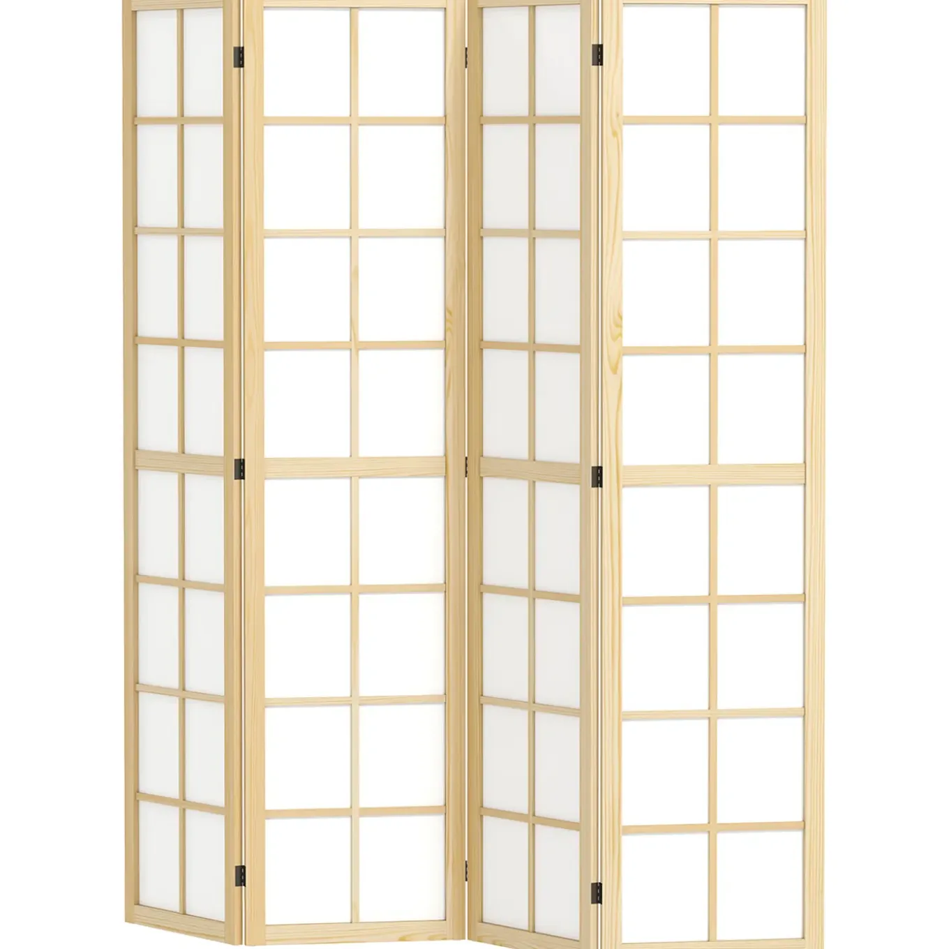 4goodz 4-delige Kamerscherm Opvouwbaar - Roomdivider Met Houten Frame