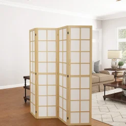 4goodz 4-delige Kamerscherm Opvouwbaar - Roomdivider Met Houten Frame