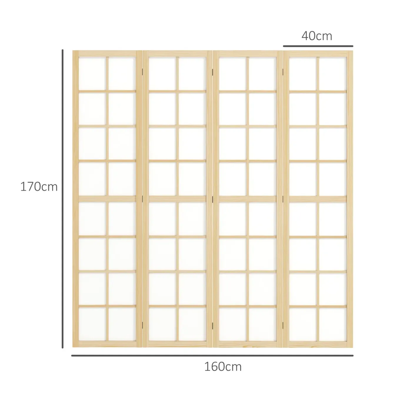 4goodz 4-delige Kamerscherm Opvouwbaar - Roomdivider Met Houten Frame
