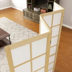 4goodz 4-delige Kamerscherm Opvouwbaar - Roomdivider Met Houten Frame