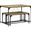 4Goodz Eetkamerset Industrieel Design 3-delig Voor 4 Personen - Eettafel Met 2 Banken