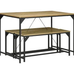 4Goodz Eetkamerset Industrieel Design 3-delig Voor 4 Personen - Eettafel Met 2 Banken